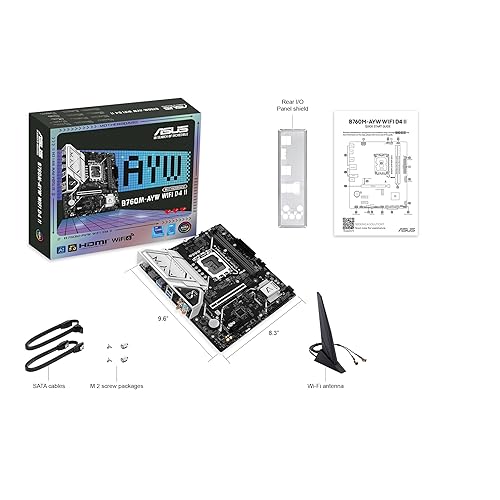 ASUS B760M-AYW WiFi D4 II Intel® B760 (LGA 1700) microATX mATX Motherboard, PCIe 5.0 x16 Support, Two M.2 Slots, DDR4, Realtek 2.5Gb Ethernet, Wi-Fi 6, HDMI, SATA 6 Gbps, Front USB 5Gbps, Aura Sync