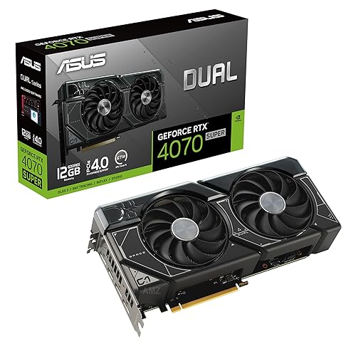 ASUS Dual GeForce RTX™ 4070 Super Graphics Card (PCIe 4.0, 12GB GDDR6X, DLSS 3, HDMI 2.1, DisplayPort 1.4a, 2.56-Slot Design, Axial-tech Fan Design, Auto-Extreme Technology, and More)