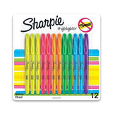Sharpie 27145 Pocket Highlighters, Chisel Tip, Assorted Colors, 12-Count Assorted 12 Pack Highlighters