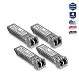 TRENDnet SFP Multi-Mode LC Module 4-Pack, TEG-MGBSX/4, Transmission Up to 550m (1804 Ft), Mini-GBIC, Hot Pluggable, IEEE 802.3z Gigabit Ethernet, Supports Up to 1.25 Gbps, Lifetime Protection 4 Pack