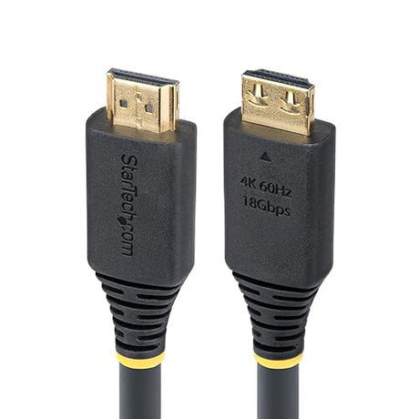 StarTech.com 20ft (6m) Active High Speed HDMI Cable with Gripping Connectors, 4K 60Hz/1440p 144Hz, 18Gbps, UHD HDMI 2.0 Cord, TPE Jacket