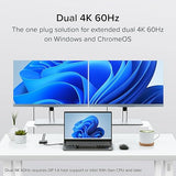 Plugable USB C to HDMI Adapter for Dual Monitors, 4K 60Hz USB C Hub for Windows and Chromebook, Driverless
