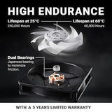 XPG Vento Pro High Performance PWM Computer Case Fan 120mm: 10-28 dBA Fan Noise - 4 Pin Connector - 75 CFM Max Air Flow - Double Ball Bearing - 120 x 120 x 25mm - 5 Yr Warranty