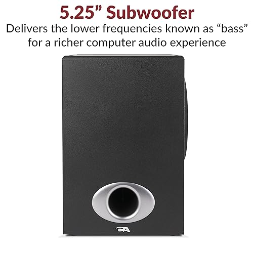 Cyber Acoustics CA-3810 3-Piece Flat Panel Design Subwoofer and Satellite Speaker System