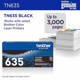 Brother Genuine TN635BK Standard Yield Black Toner Cartridge, 1 Pack