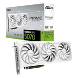 The SFF-Ready ASUS Prime GeForce RTX™ 5070 12GB GDDR7 White OC Edition Graphics Card (PCIe® 5.0, 12GB GDDR7, HDMI®/DP 2.1, 2.5-Slot, Axial-tech Fans, Dual BIOS)