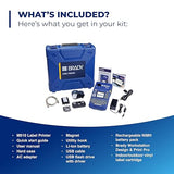 Brady M510 Portable Industrial Label Printer Kit with Product and Wire ID Software, Carrying Case, Label Cartridge, Rechargeable Battery and Charger, 3.75 H x 5.75 W x 10 D M510-PWID Printer Kit