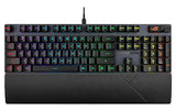 ASUS ROG Strix Scope II Gaming Keyboard, pre-lubed ROG RX Red Linear Optical switches, Sound-dampening Foam, PBT doubleshot keycaps, Streaming hotkeys, Multi-Function Controls, Wrist Rest Red Switches