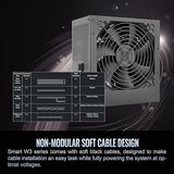 Smart W3 Series 80Plus Certified 600W Power Supply; ATX v3.1 Spec; 120mm FDB Fan; 5 Year Warranty; PS-SPW-0600NNFAWU-1