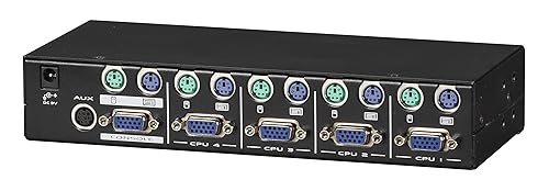 Black Box KVM Switch 4PT Single-Monitor, VGA, PS/2, Desktop, Cables Incl