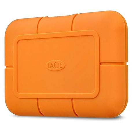 LaCie Rugged SSD 1TB Solid State Drive — USB-C USB 3.2 NVMe speeds up to 1050MB/s, IP67 Water Resistant, 3m Drop resistant, Encryption, 5-year Warranty with Data Recovery, 1 Mo Adobe CC (STHR1000800)