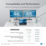 Plugable 5-in-1 Thunderbolt 4 Hub,Single 8K or Dual 4K Display, 4K HDMI Adapter Included, Thunderbolt 4/3, USB4,USB-C Expansion for Modern Mac and Windows Systems, Driverless