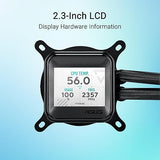 ASUS Prime LC ARGB LCD All-in-one CPU Liquid Cooler with Sharp Screen showcasing CPU & GPU Information with Different Background, high-Performance Pump Armed with Robust Motor, Daisy-chainable Fans Prime LC 360mm|2'3in LCD|ARGB