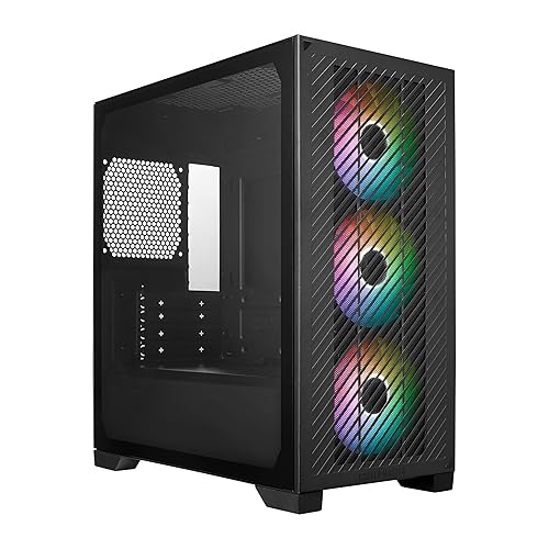Cooler Master Elite 301 Micro-ATX High Airflow Minimalist PC Case, 365mm GPU Max, Compatible RTX 5080|RX 7090 XT, 280mm AIO Max, Type C, Tempered Glass, Triple 120mm aRGB PWM Fan, Intakes Grill