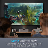 Optoma GT3500HDR Projector with Enhanced Gaming Mode 8ms Input Lag - Ultra Short Throw, 1080p Full HD, 4K HDR Input, 3800 Lumens Brightness, DuraCore Laser, Built-in Speaker, IP6X Dust Resistant Laser, Contrast: 500,000:1