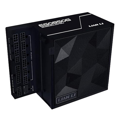 Lian Li Edge Series - 850W Full Modular Power Supply - Gold - ATX 3.1 - PCIE 5.1 Support - 12V-2x6 Connector - L-Shape Design for Dual Chamer Case - Without USB/Fan Hub - Black (EG0850G.B) 850W Gold ATX Black