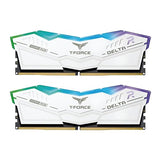 TEAMGROUP T-Force Delta RGB DDR5 32GB Kit (2x16GB) 6000MHz (PC5-48000) CL40 Desktop Memory Module Ram (White) for Z690 - FF4D532G6000HC38ADC01 32GB(2x16GB) DDR5 6000MHz 38-38-38-78 White