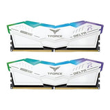 TEAMGROUP T-Force Delta RGB DDR5 Ram 32GB (2x16GB) 6000MHz PC5-48000 CL30 Intel XMP 3.0 & AMD Expo Compatible Desktop Memory Module Ram White - FF4D532G6000HC30DC01 32GB(2x16GB) DDR5 6000MHz 30-36-36-76 White