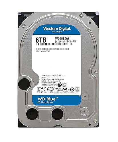 Western Digital WD60EZAZ Hard Drive - Blue 6 TB 3.5 Internal SATA (SATA/600) Desktop PC Device Supported 5400rpm 2 Year Warranty