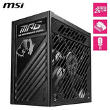 MSI MPG A1250GS PCIE5, 80 Plus Gold Full Modular 1250W Power Supply, 12V-2x6 Cable, ATX 3.1 & PCIE 5.1 Ready