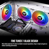 Thermaltake CT120 ARGB Sync PC Cooling Fan White (2-Fan Pack), 5V Motherboard Sync, 16.8 Million Colors 9 Addressable LEDs, 120 mm Hydraulic Bearing Case/Radiator Fan, CL-F153-PL12SW-A ARGB 120mm White