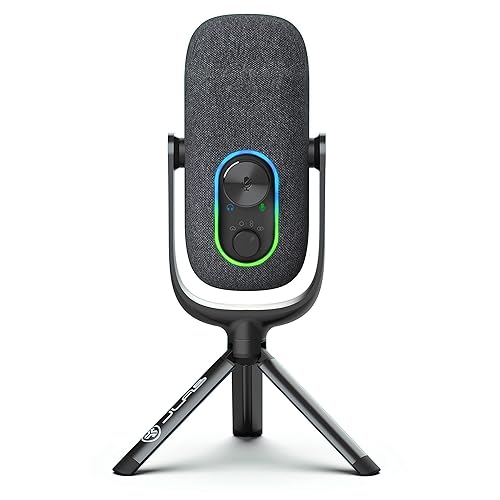 JLab JBuds Talk USB Microphone | Black | USB-C Output | Cardioid, Omni, Stereo, and Bi-Directional | 96k Sample Rate | Volume Control, Gain Control, and Quick Mute | 3.5mm AUX | Plug and Play