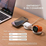 Satechi OntheGo™ 3 in 1 Wireless Charger, Qi2 Portable Charger with 15W Fast Charging for iPhone, 5W for Apple Watch, and 5W for AirPods, Magnetic Travel Charging Station – Sand 3 in 1 Charger Sand