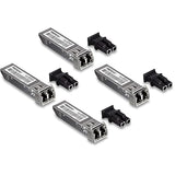 TRENDnet SFP Multi-Mode LC Module 4-Pack, TEG-MGBSX/4, Transmission Up to 550m (1804 Ft), Mini-GBIC, Hot Pluggable, IEEE 802.3z Gigabit Ethernet, Supports Up to 1.25 Gbps, Lifetime Protection 4 Pack