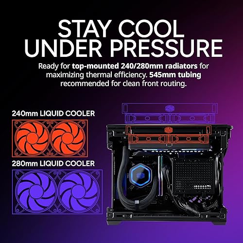 Cooler Master NR200P V3 Mini-ITX PC Case, Top-Mount 240mm|280mm AIO, PCIe 5.0 Riser, 356mm Vertical GPU Mount, SFX PSU 130mm, Compatible RTX 5090|RX 7090 XT, Aluminum Panels, USB Type-C, DIY
