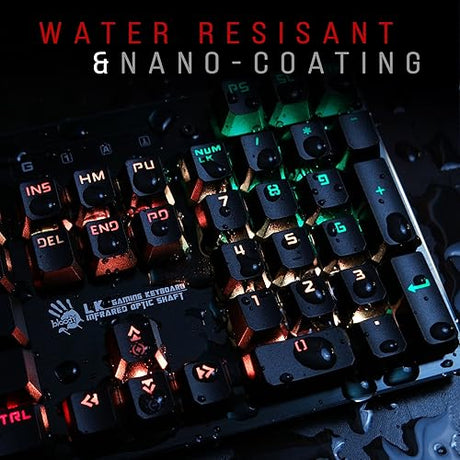 B820 Light Strike Optical Gaming Keyboard (Tactile + Clicky Mechanical Feel) - Brilliant Backlit RGB LED Lighting - 0.2ms Key Response, Floating Design [Light Strike Blue]