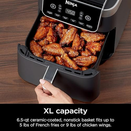 Ninja Air Fryer Pro XL 6-in-1 with 6.5 QT Capacity, Max Crisp, Air Fry, Air Roast, Bake, Reheat, Dehydrate, Max Crisp Technology with 450F, Grey, AF181C (Canadian Version)