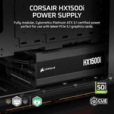 CORSAIR HX1500i (2025) Fully Modular Ultra-Low Noise ATX Power Supply with 12V-2x6 Cable – ATX 3.1 & PCIe 5.1 Compliant, Cybenetics Platinum Efficiency, Fluid Dynamic Bearing Fan – Black 1500 Watts