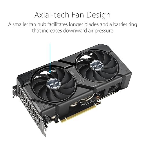 ASUS Dual GeForce RTX™ 4070 Super EVO OC Edition 12GB GDDR6X (PCIe 4.0, 12GB GDDR6X, DLSS 3, HDMI 2.1a, DisplayPort 1.4a, 2.5-Slot Design, Axial-tech Fan Design, 0dB Technology, and More)