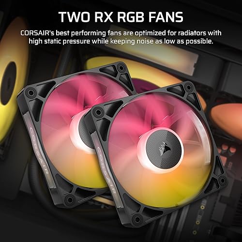 Corsair iCUE Link Titan 240 RX RGB Liquid CPU Cooler – 240mm AIO – 2X RX120 RGB Fans Included – Fits Intel LGA 1851/1700, AMD AM5/AM4 – iCUE Link System Hub Included – Black Black 240mm AIO