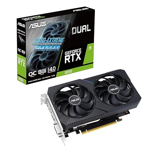 ASUS Dual GeForce RTX™ 3050 V2 OC Edition Graphics Card (PCIe 4.0, 8GB GDDR6, HDMI 2.1, DisplayPort 1.4a)