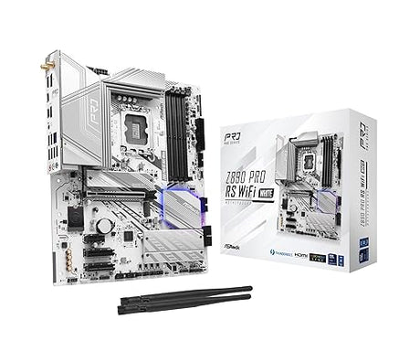 ASRock Z890 Pro RS WiFi 6E White Intel Core Ultra LGA1851 RL-ILM DDR5 8666 MHz 256 GB ATX Motherboard M.2