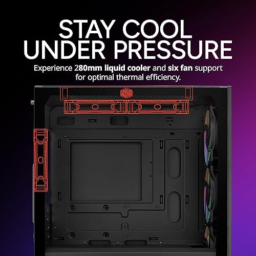 Cooler Master Elite 301 Micro-ATX High Airflow Minimalist PC Case, 365mm GPU Max, Compatible RTX 5080|RX 7090 XT, 280mm AIO Max, Type C, Tempered Glass, Triple 120mm aRGB PWM Fan, Intakes Grill