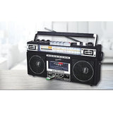 Supersonic Retro 4 Band Radio & Cassette Player with Bluetooth, Boomboxes - Black (SC-3201BTBLACK)
