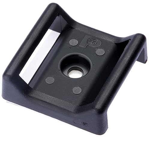 Panduit ABMT-A-Q20 Hook and Loop Cable Tie Mount, Adhesive Backed, Nylon 6.6, Black (25-Pack)