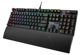 ASUS ROG Strix Scope II Gaming Keyboard, pre-lubed ROG RX Red Linear Optical switches, Sound-dampening Foam, PBT doubleshot keycaps, Streaming hotkeys, Multi-Function Controls, Wrist Rest Red Switches