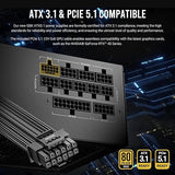 ANTEC GSK750 ATX3.1, 750W Full Modular PSU, 80 Plus Gold Certified, PCIE 5.1 Support, PhaseWave Design, Japanese Caps, Zero RPM Manager, 120mm Silent Fan, 7-Year Warranty GSK750W Gold (ATX 3.1)