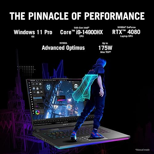 ASUS ROG Strix Scar 16 (2024) Gaming Laptop, 16” Nebula HDR 16:10 WQXGA 240Hz/3ms, 1100 nits, Mini LED, RTX 4080, Intel Core i9-14900HX, 32GB DDR5, 1TB SSD, Wi-Fi 6E, Windows 11 Pro, G634JZR-XS96