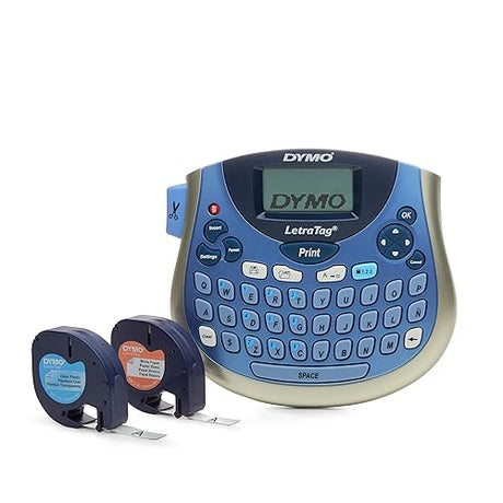 DYMO LetraTag LT-100T Label Maker, Portable Label Printer with QWERTY Keyboard, Blue, Ideal for The Office or at Home