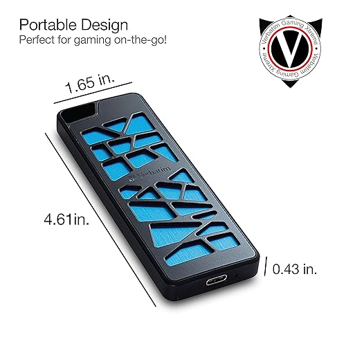 Verbatim VGX1000 512GB Gaming PCIe NVMe External Solid State Drive - Black & Blue