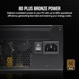 CORSAIR CX750 80 Plus Bronze Non Modular Low-Noise ATX 750 Watt Power Supply - NA - Black