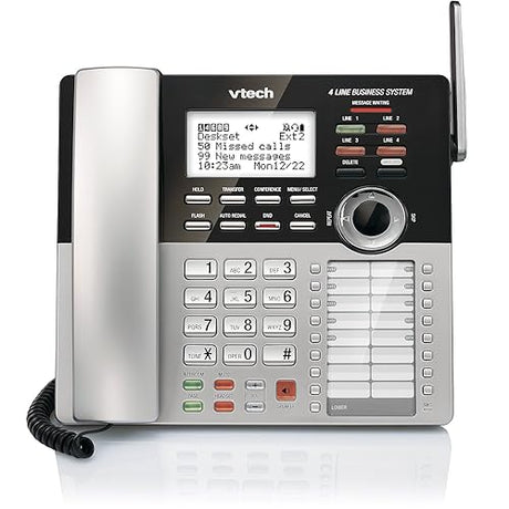 VTech CM18245 4-Line Expandable DECT6.0 Small Business Office Phone with Answering System - Accessory Deskset Requires CM18445 Base to Function Black Accessory Headset