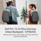 Dell Pro 14-16 Plus EcoLoop Urban Backpack - CP5625G - 27 liters, 16 Laptop Maximum, 2 x Side Pockets, 300D rPET Polyester Woven Fabric, Water Resistant, 52% Recycled Content