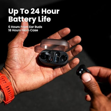 Amazfit Up Bluetooth Headphones, Open Ear Wireless Earbuds with Easy Touch, IPX4 Water Resistant Earphone, AI Noise Reduction, Earphones Compatible with Android & iPhone
