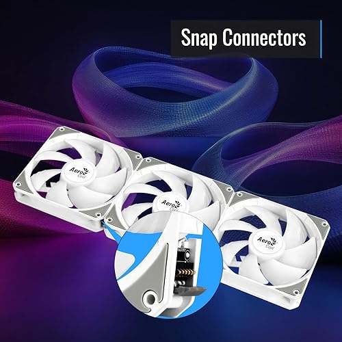 AeroCool Link 3-Pack Fan for PC Case, Triple Pack 120mm ARGB Fans, Daisy Chain Design, Silent Fan, Easy Fan Assembly and Disassembly, PWM 300-1500 RPM, Hydraulic Bearing, White