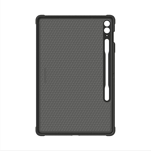 SAMSUNG Galaxy Tab S9 FE+ Outdoor Cover, Rugged Tablet Protector and Carry Case, Military Grade Protection, Built-in Kickstand, S Pen Holder, US Version, Black